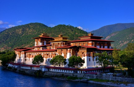 The trail connects Punakha (above), the old capital